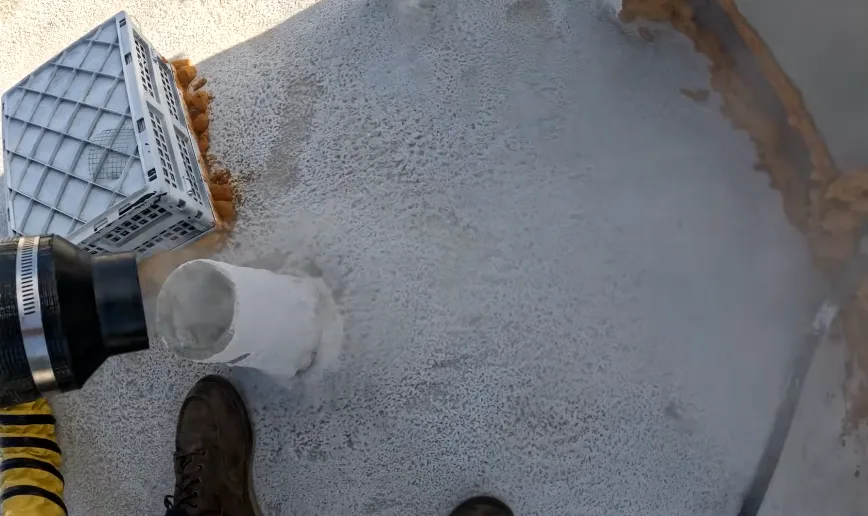 PVC vent pipe rising through a roof surface, a common rodent access route